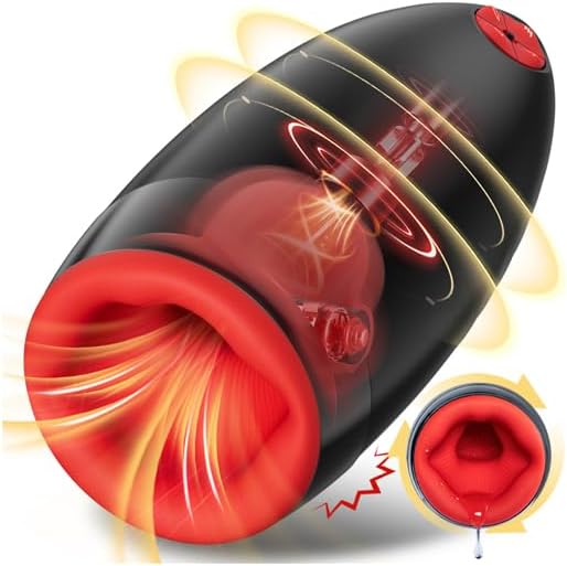 Automatic Masturbator Penis Trainer Stroker with 10 Vibrations & 3 Rotations & 5 Oral Modes