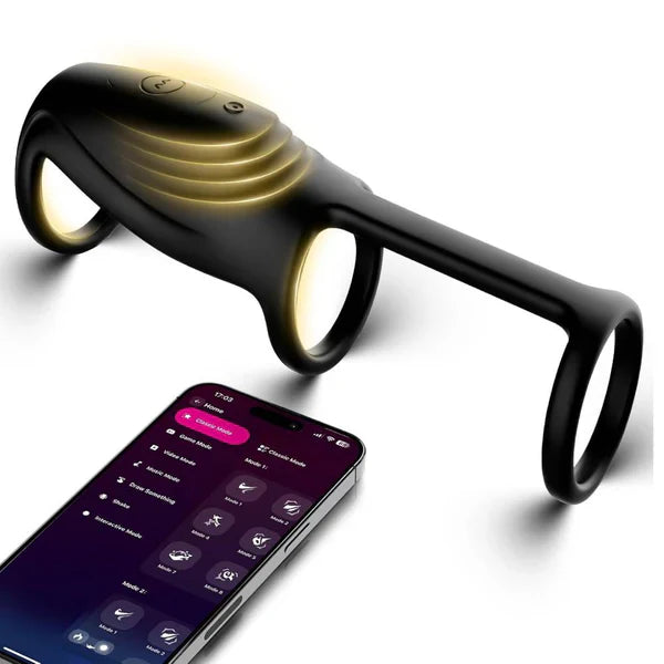 Electric Penis Trainer Cock Ring Massager Sleeve with 10 Vibration Modes