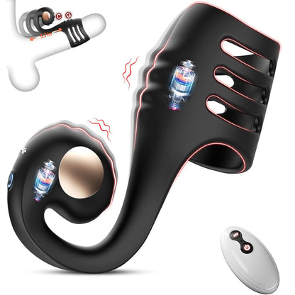 All-in-One 360° Wrapped Penis Sleeve Cock Ring with 10 Vibrations