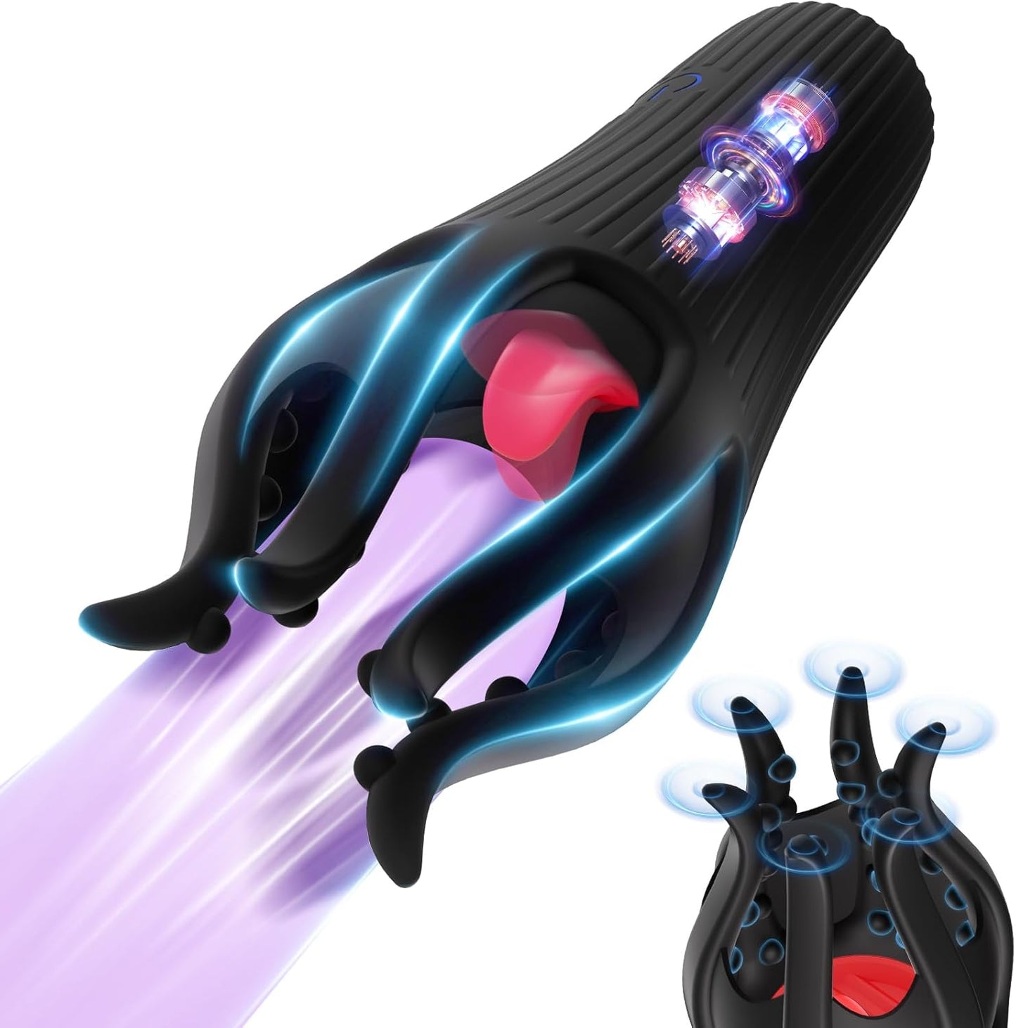 3 IN 1 Penis Vibrator Glans Trainer Masturbator with 10 Vibration & Licking Modes