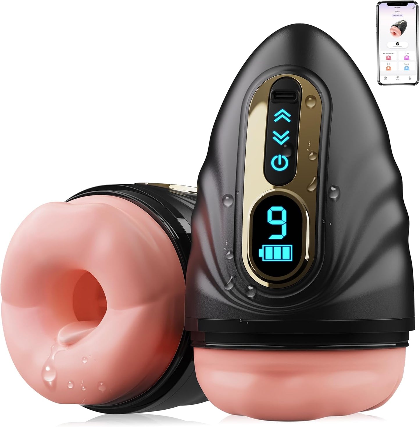 Mouth-Wrapped Penis Trainer Masturbator Sex Machine with  9 Vibrations