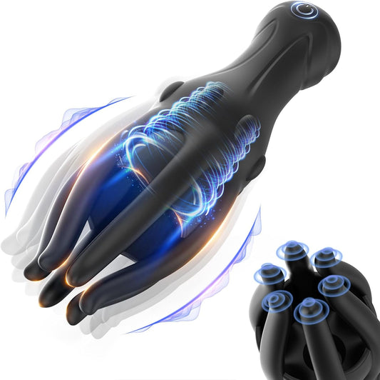 360°Wrappe Penis Vibrator Trainer Glans Stimulator with 10 Vibrations