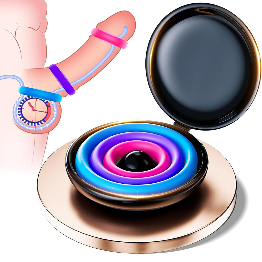 Multi-Coloured Cockring Cock Penis Ring with 3 Pcs Different Sizes