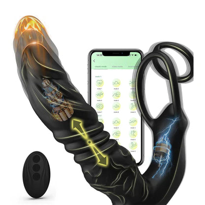 5 IN 1 Anal Vibrator Prostate Massager with 9 Thrusting & Vibrating Modes