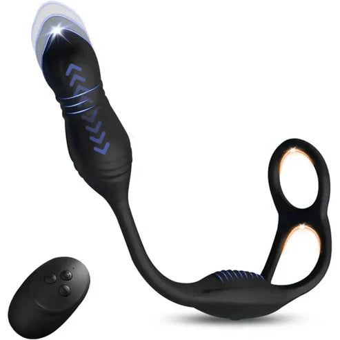 Anal Vibrator Prostate Stimulator Penis Ring with 10 Vibration & 3 Telescopic Modes