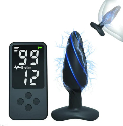 Electric Shock Anal Plug Prostate Massager with 99 Intensity Levels & 12 Frequency Modes