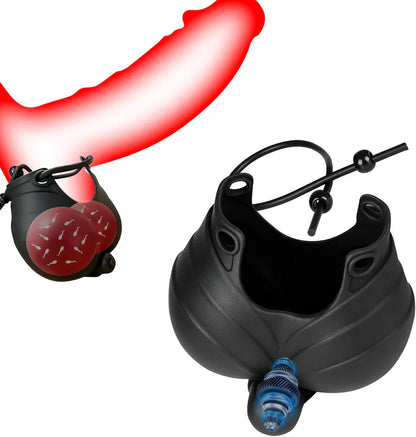 Adjustable Penis Ring Scrotum Pouch Glans Vibrator with 10 Vibration Modes