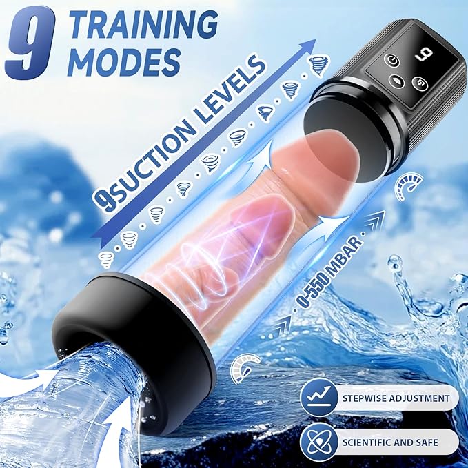 Electric Penis Pump Trainer Enlargement with 9 Sucking & Training Modes