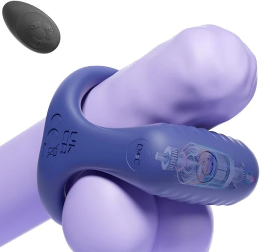 Y-shaped Double Ring Penis Ring Trainer Vibrator with 10 Vibration Modes