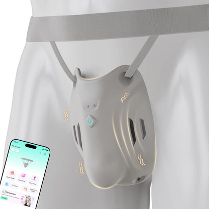 Portable Penis Cage Chastity Belt BDSM Protection Testicle Trainer with 9 Modes & APP Control