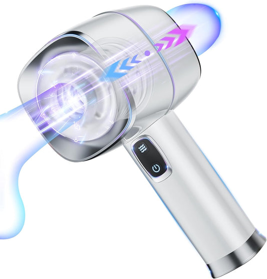 Open-Ended Handheld Male Mastubrators with 6 Powerful Thrusting Modes