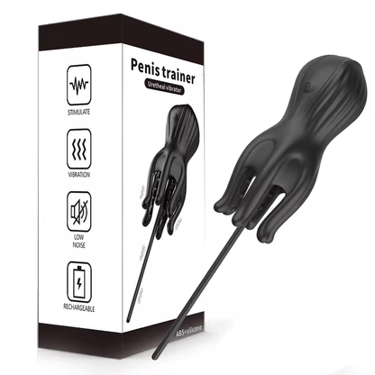 Glans Trainer Penis Massager Urethral Plug Stimulator with 10 Vibration Modes