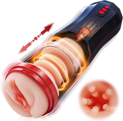 360° Wrapping Automatic Masturbator Stroker with 5 Telescopic & 10 Vibrations Modes
