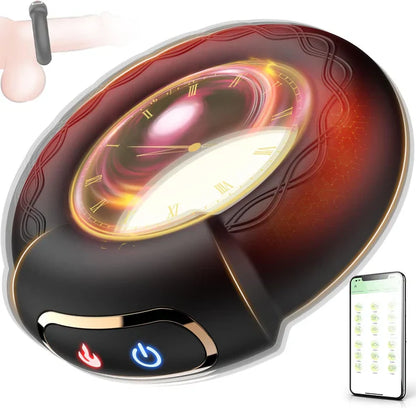 APP Control Heating Penis Ring Glans Trainer Massager with 10 Intense Vibrations