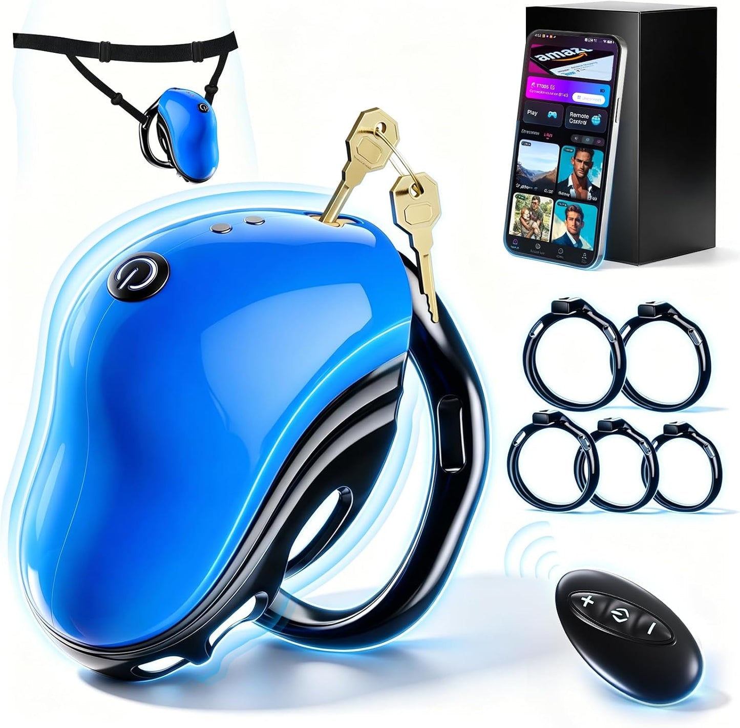 Chastity Cage BDSM Penis Trainer Vibrator Sleeve with 10 Vibration Modes