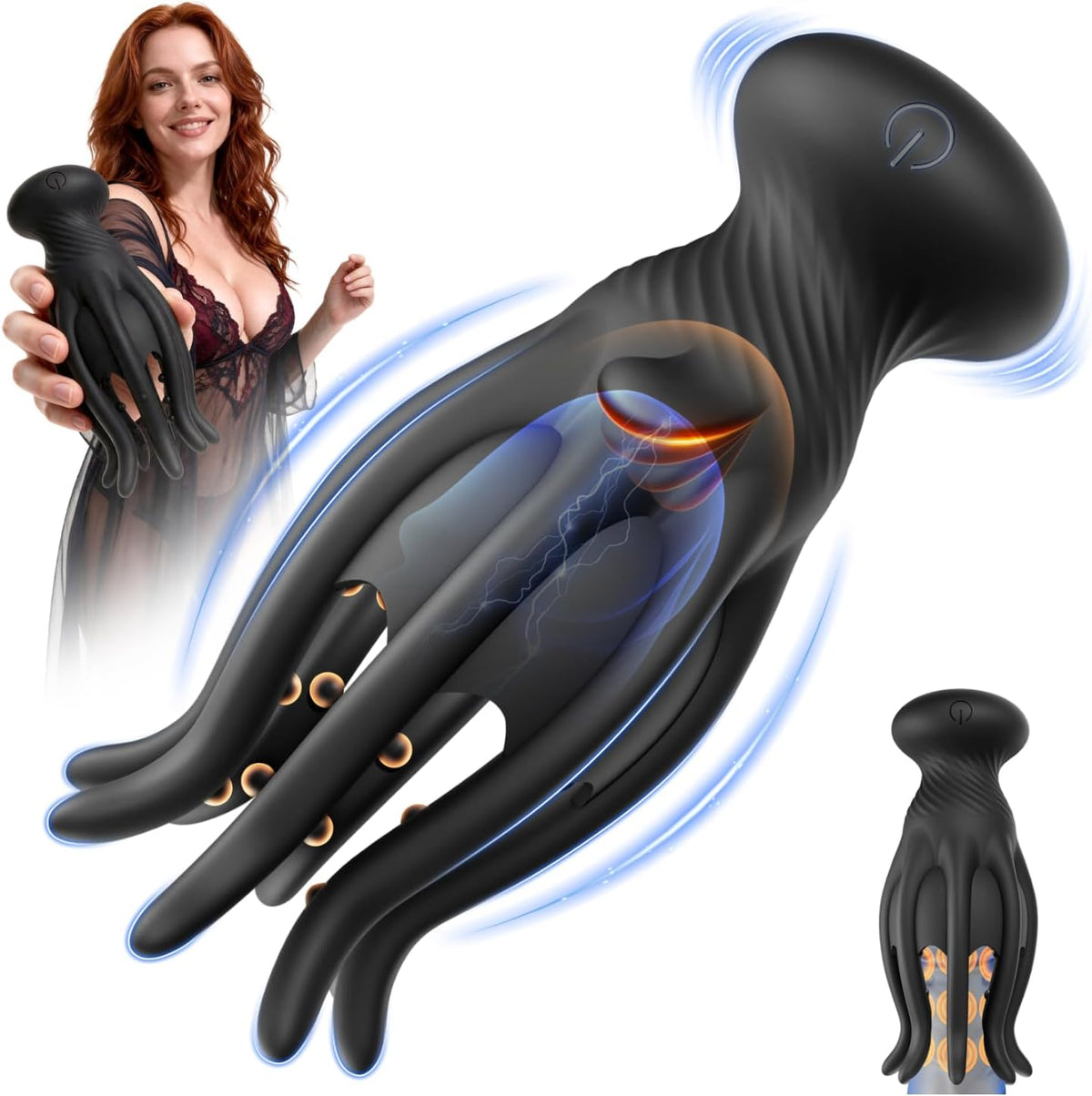Tentacle Penis Trainer Vibrator Glans Stimulator with Powerful Vibration & Licking Function