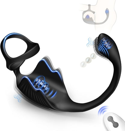 3 in 1 Prostate Massager Cock Ring with 10 Vibrating Modes