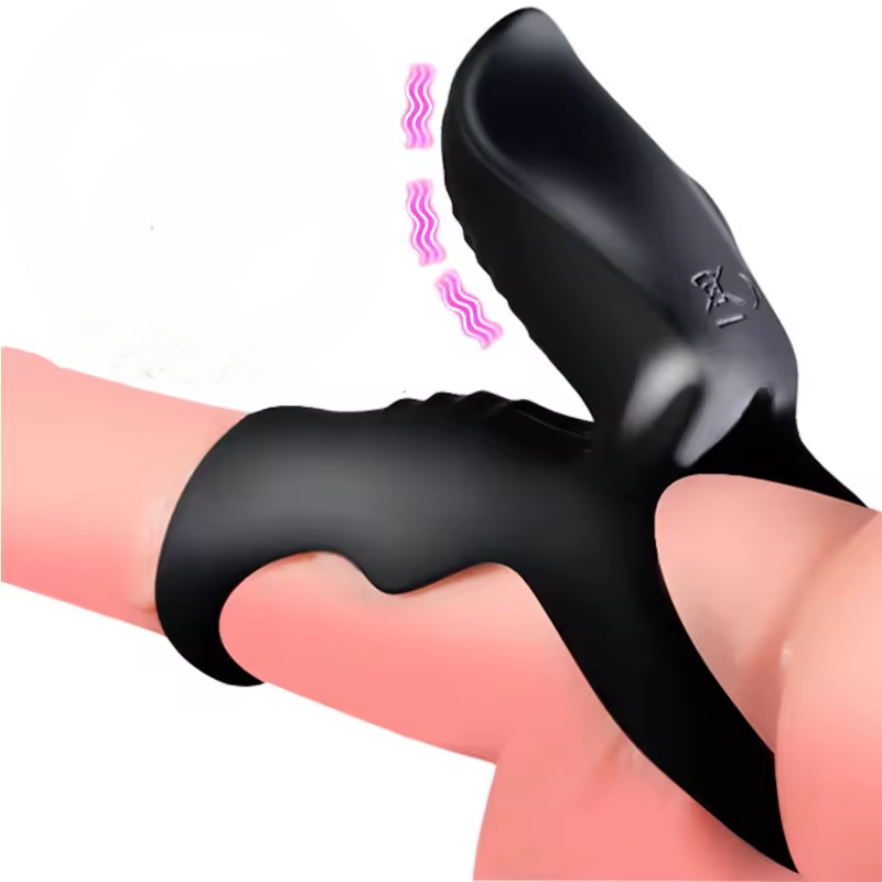 Electric Penis Trainer Cock Ring Vibrator Masturbator with 7 Powerful Modes