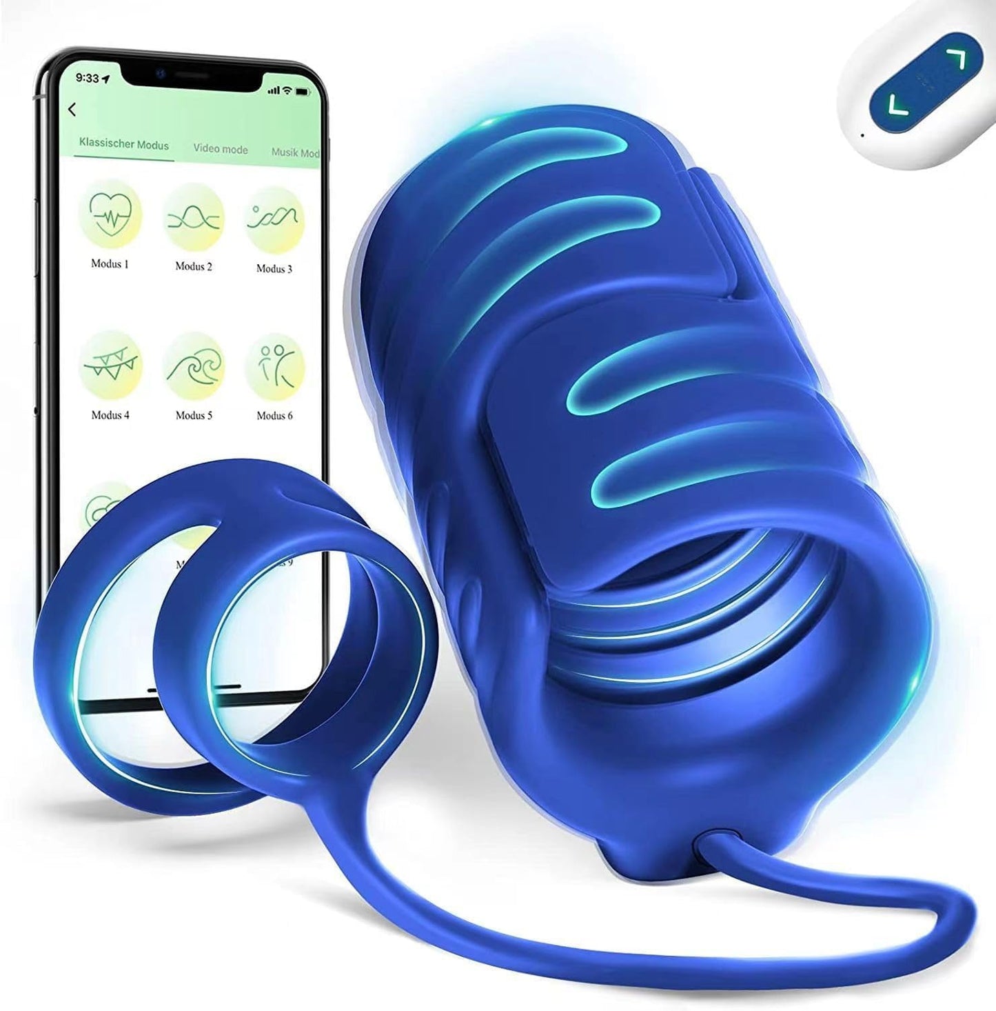 Lock Ring APP Control Penis Trainer Vibrator Cock Ring with 9 Powerful Vibration Modes