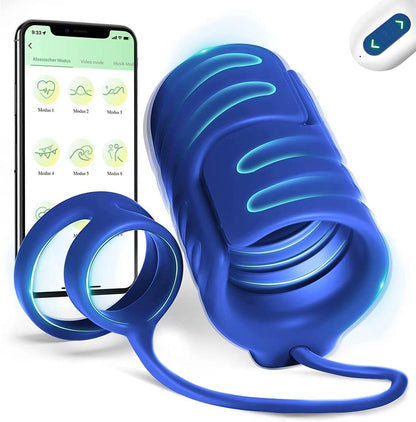 Lock Ring APP Control Penis Trainer Vibrator Cock Ring with 9 Powerful Vibration Modes