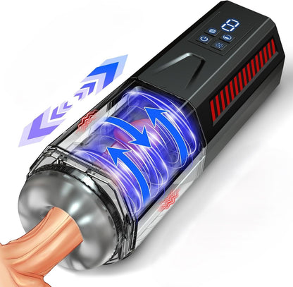 LCD Display Automatic Masturbator Stroker with 7 Vibrating & 7 Thrusting Modes