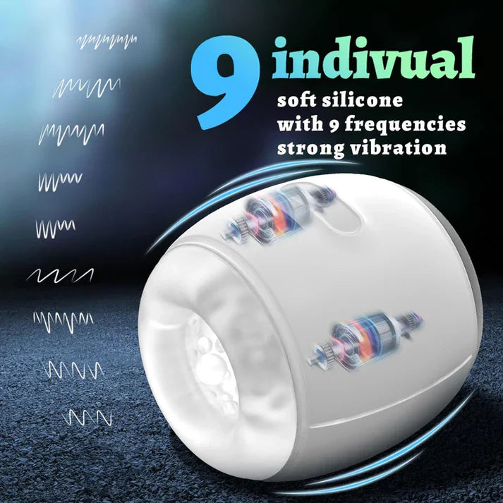 Electric Masturbator Penis Trainer Stimulator Pocket Pussy with 9 Vibration Modes