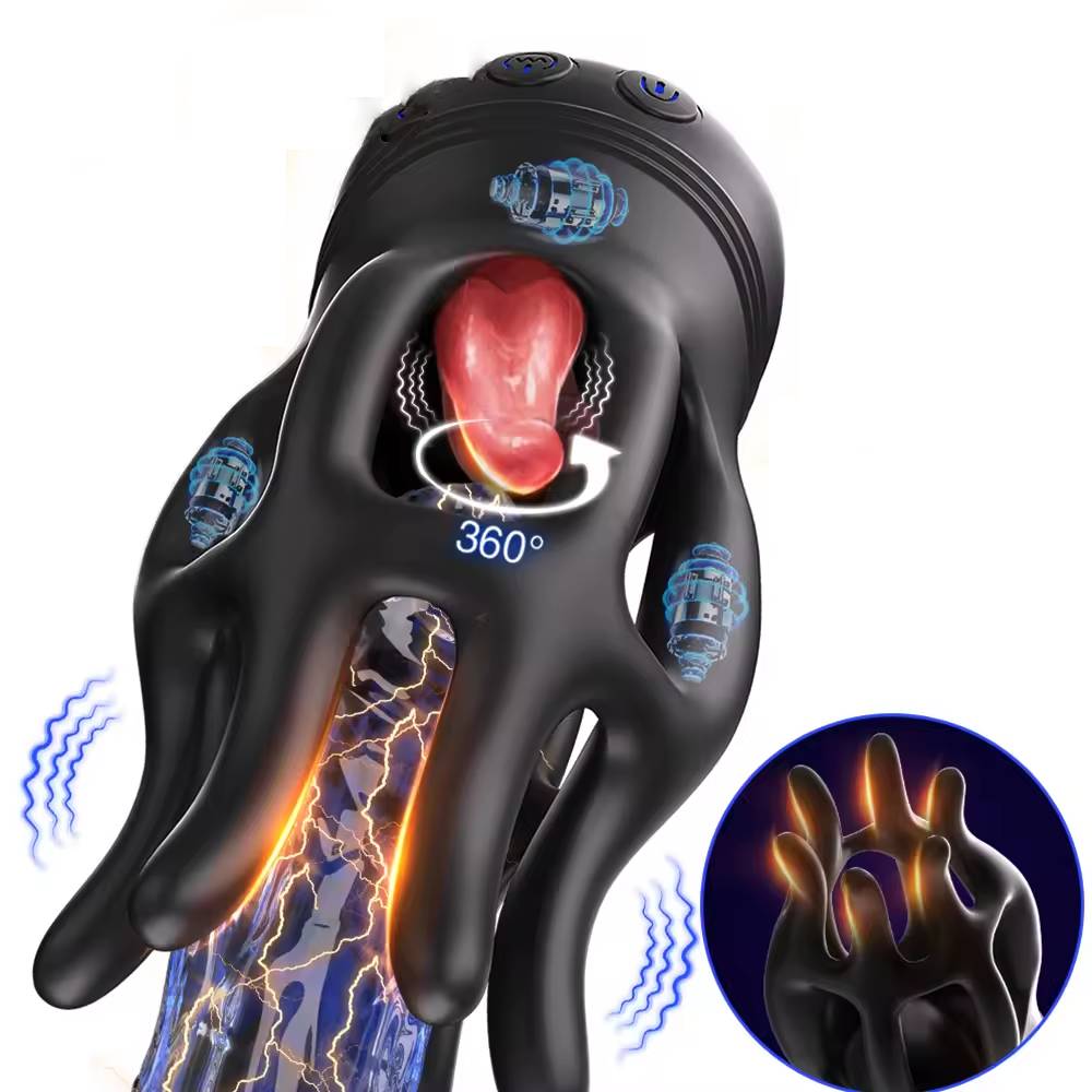 Glans Trainer Vibrator Penis Trainer Massage with 10 Vibration & Rotation Modes