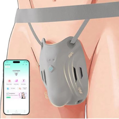Portable Penis Cage Chastity Belt BDSM Protection Testicle Trainer with 9 Modes & APP Control