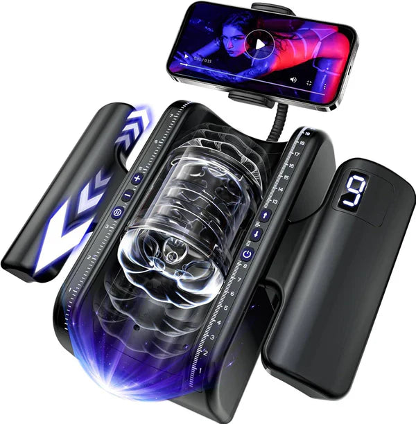 Automatic Masturbator Penis Trainer Blowjob Machine with  9 Thrusting & 3 Gears Speed