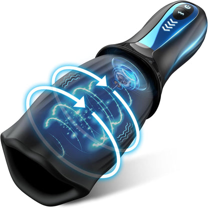 Automatic Masturbator Penis Trainer Stroker Blowjob with 5 Vibrating & 5 Rotating Modes