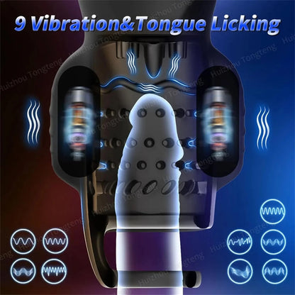 Electric Penis Trainer Vibrator Glans Stimulator Masturbator with 9 Vibration Modes