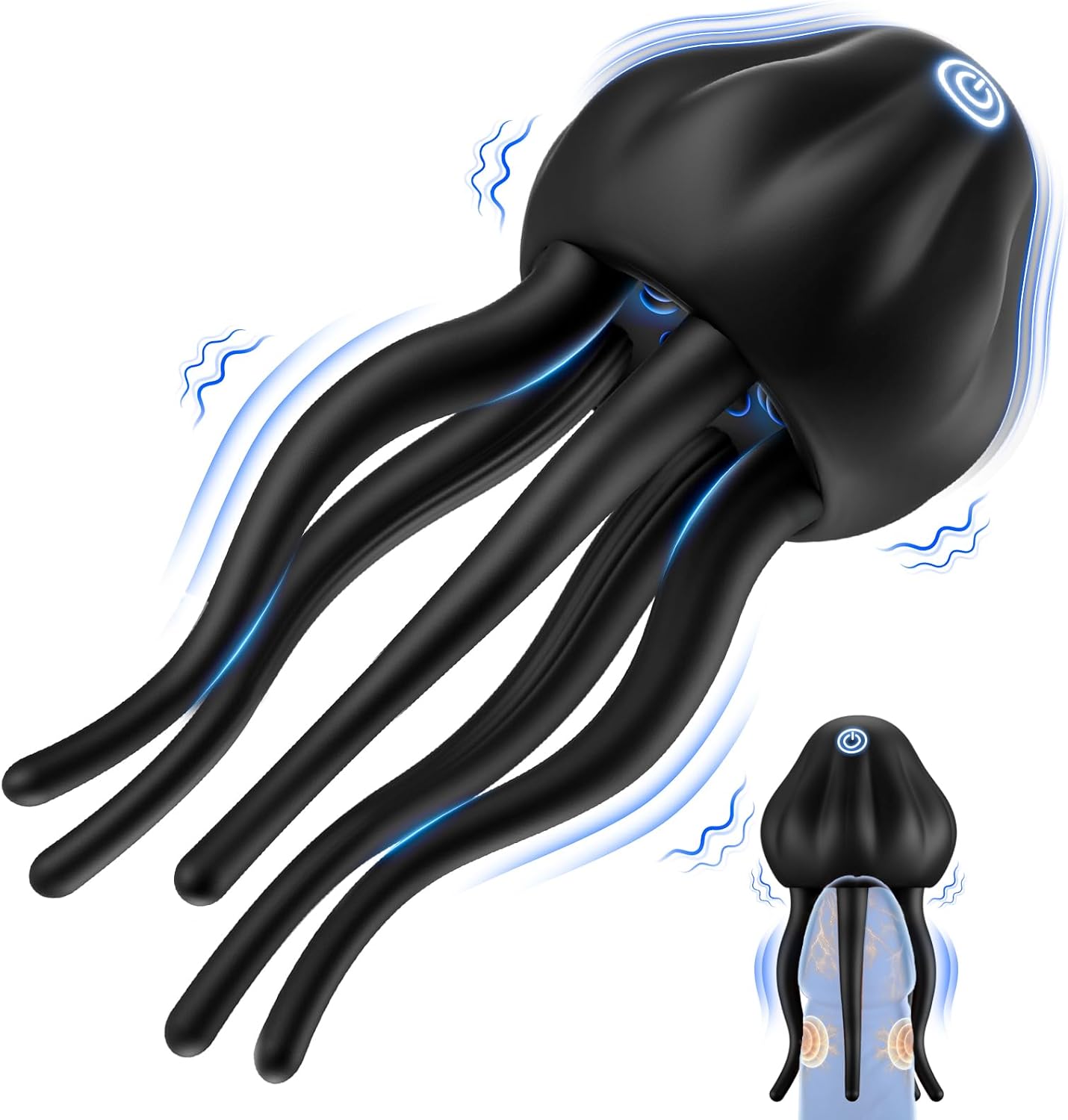 Jellyfish-Shaped Penis Vibrator Masturbator with 10 Vibrating Modes
