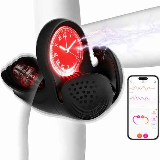 Multizone Stimulation Testicle Stimulator Penis Trainer Cock Ring with 10 Vibration Modes