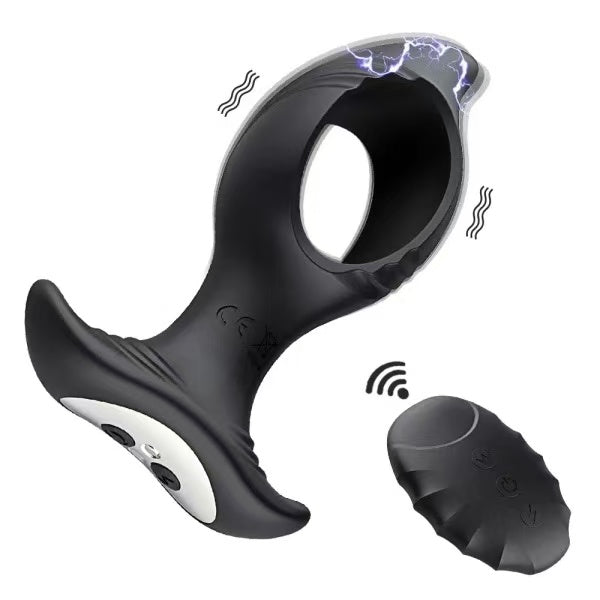 Anal Vibrator Butt Plug Prostate Massager with 3 Electric Shock & 7 Vibration Modes