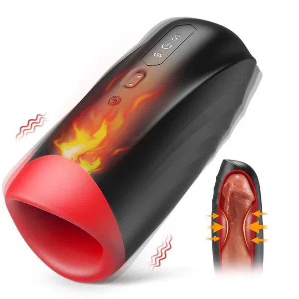 3 IN 1 Oral Stroker Blowjob Masturbator with 5 Clamps & 10 vibrations & 42°C Heating Modes