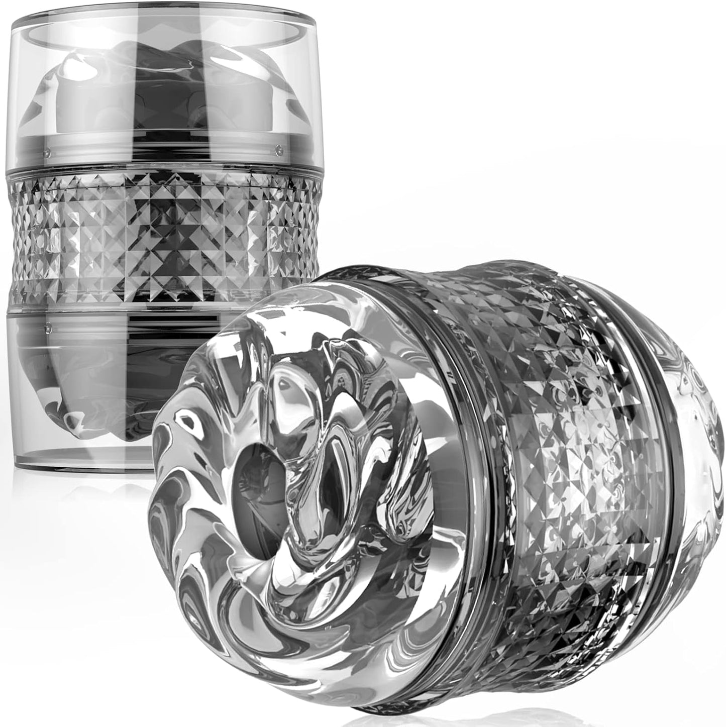 Open-Ended Crystal Sucking Penis Stroker Pocket Pussy Sleeve Masturbator