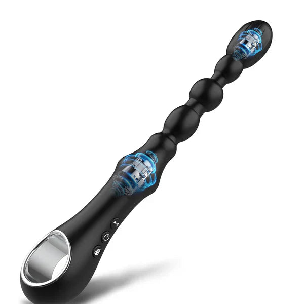 Anal Vibrator Beads Butt Plug Prostate Massager with 7 Vibration & Heating Modes