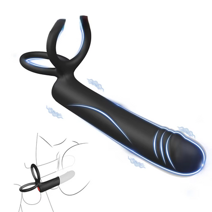 3 IN 1 Anal Dildo Vibrator Butt Plug with 10 Vibration Modes