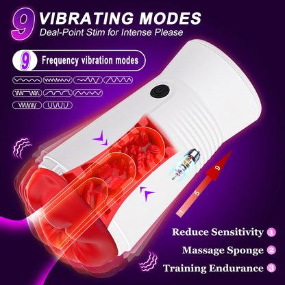 App-controlled Realistic Masturbator Blowjob Machine with 9 Vibration Modes