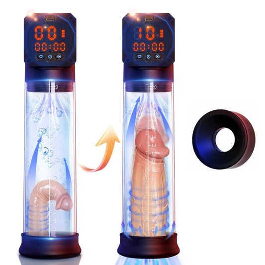 Automatic Penis Pump Enlarger Masturbator with 10 Sucking & 10 Training Modes