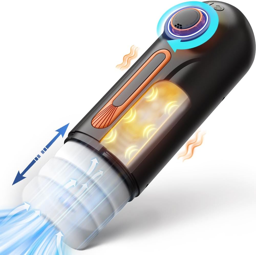 6 in 1 Multi-Functional Automatic Masturbator Stroker with Thrusting & Sucking & Vibrating & Heating
