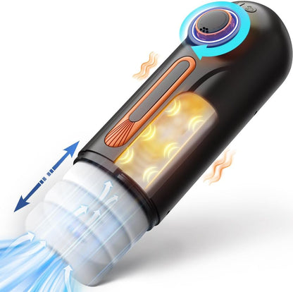 6 in 1 Multi-Functional Automatic Masturbator Stroker with Thrusting & Sucking & Vibrating & Heating