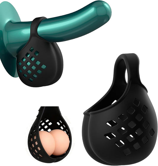 Silicone Testicle Ring Scrotum Ball Stretcher Cock Ring Penis Trainer Stimulator