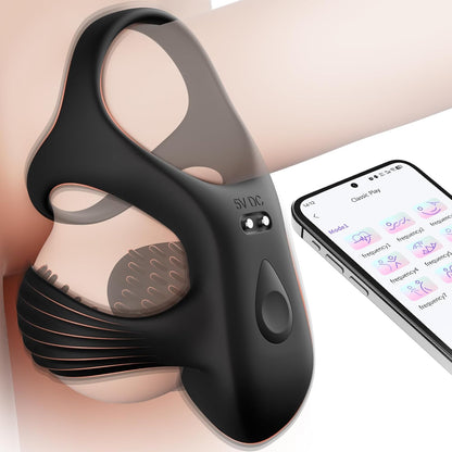Electric Testicle Penis Trainer Vibrator Massager Cock Ring with 9 Vibration Modes