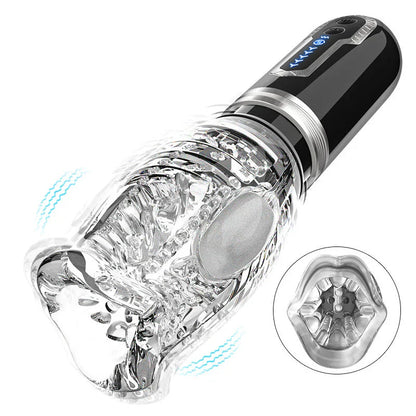 Automatic Penis Trainer Stroker Masturbator with 5 Thrust & Rotation & 7 Vibration Modes