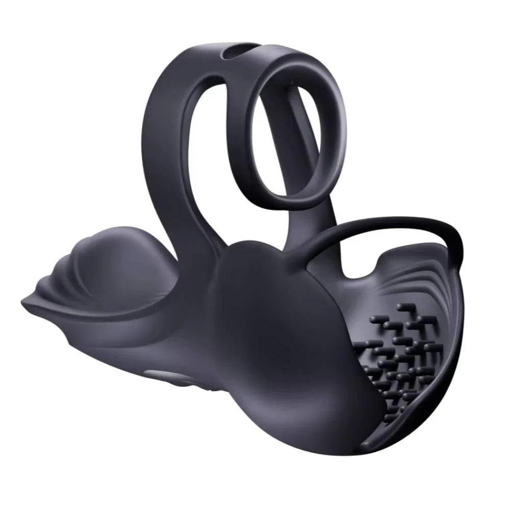 360° Testicle Full Coverage Stimulator Penis Trainer Cock Ring with 9 Vibrating & Heating