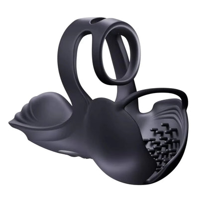 360° Testicle Full Coverage Stimulator Penis Trainer Cock Ring with 9 Vibrating & Heating