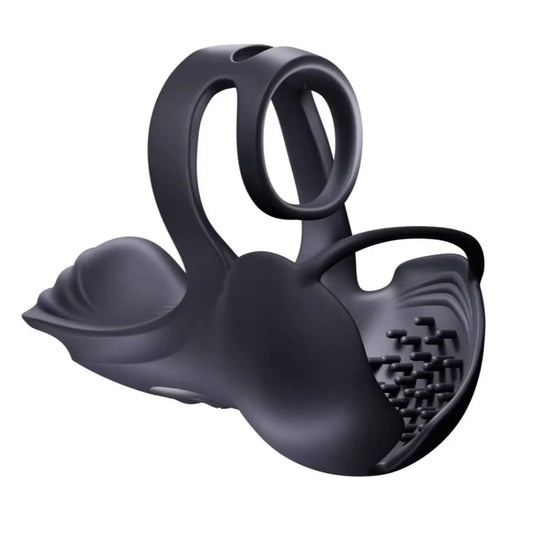 360° Testicle Full Coverage Stimulator Penis Trainer Cock Ring with 9 Vibrating & Heating