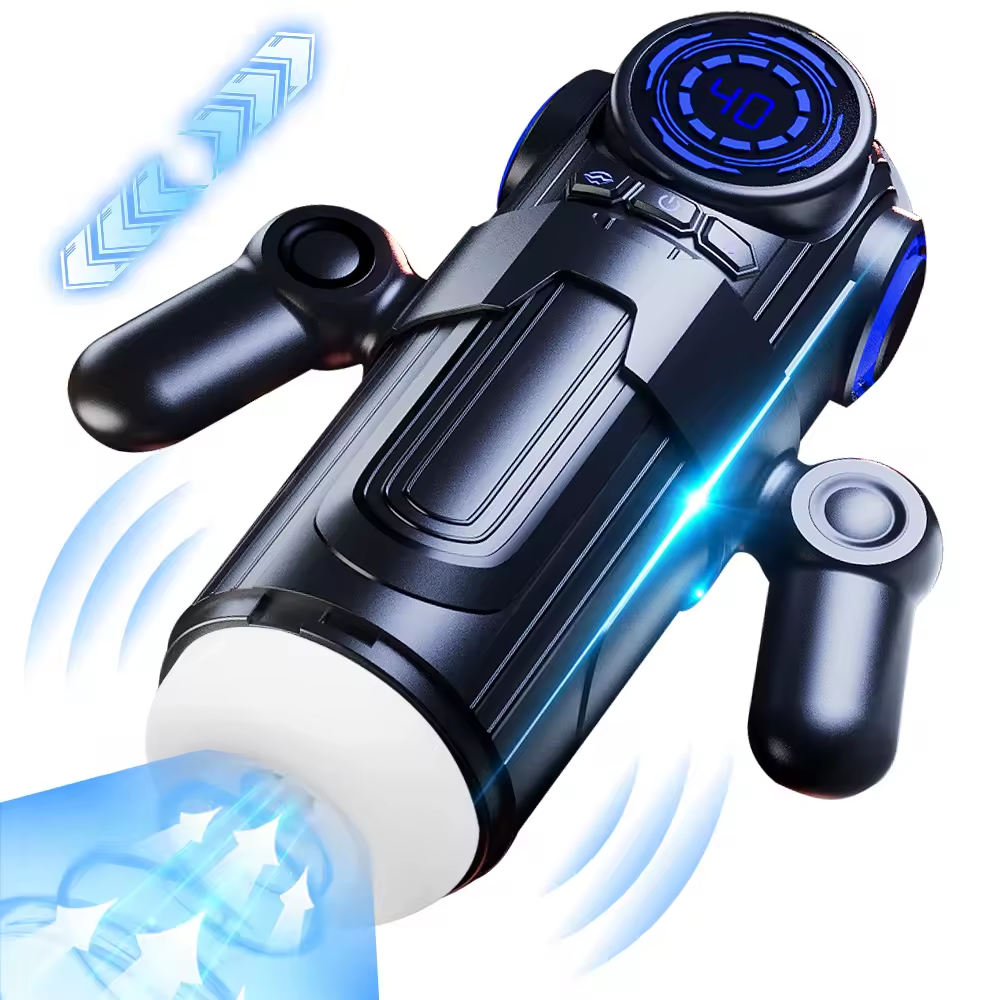 Electric Masturbator Stroker Blowjob with 4 Telescopic & 9 Vibration & 4 Suction Modes