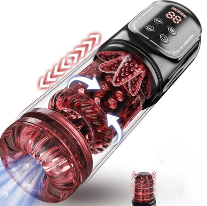 Automatic Masturbator Penis Pump with 12S Vacuum Pump & 7 Thrusting Rotating Vibrating Sucking Licking